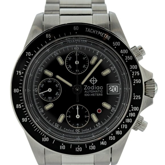 Zodiac 40mm Men's Red Dot Chronograph Valjoux 7750 Automatic Watch - Picture 4 of 8